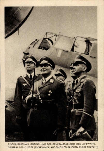 Carte postale Luftwaffe, Hermann Göring, Generalmajor Jeschonnek ...